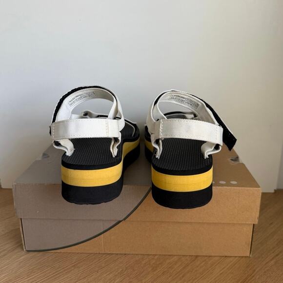 Teva Platform Black/Yellow Women Strap Sandals - SZ 10 - Picture 6 of 10